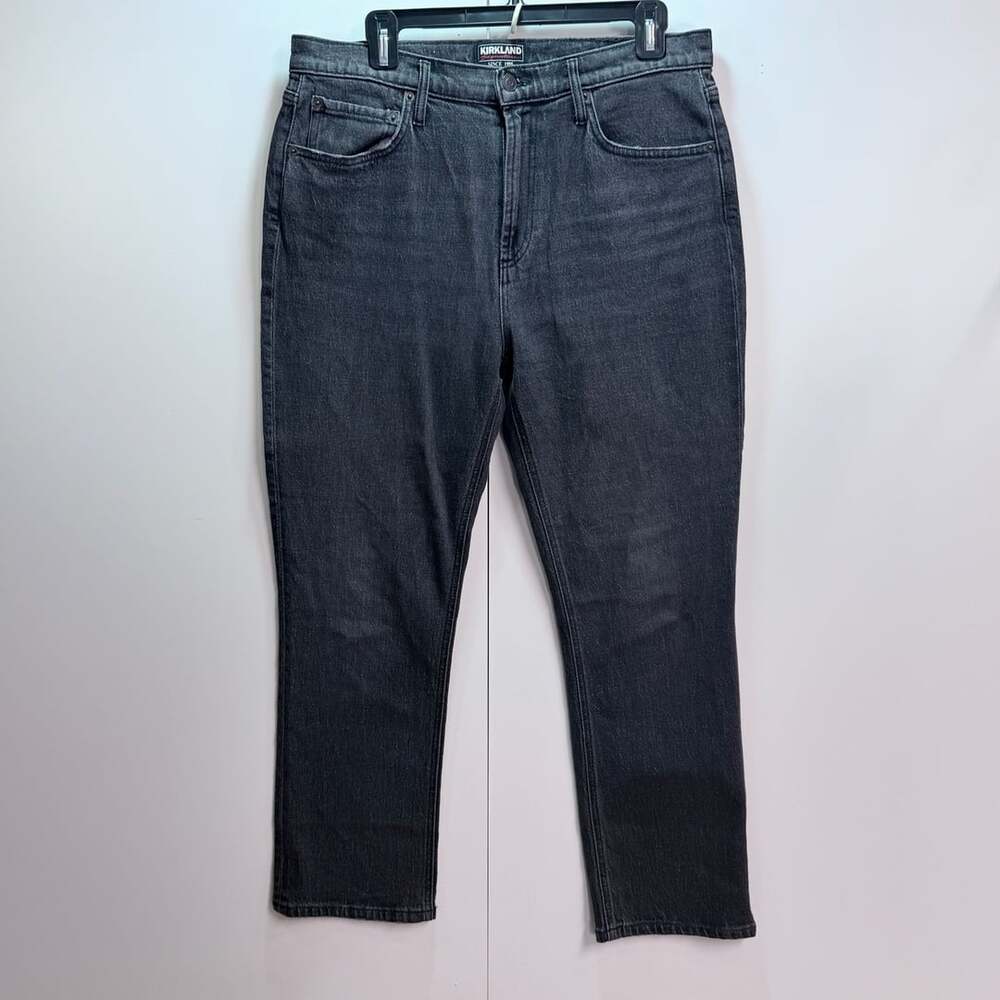 Kirkland Signature High-Rise Straight Fit Jeans Size 10 Black Wash